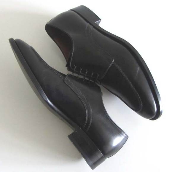 SANTONI Breden black moc toe derby shoes 9 oxfords main image 6